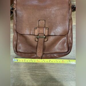 Classic Leather Crossbody Bag with Front Buckle